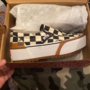 Checker board platform vans